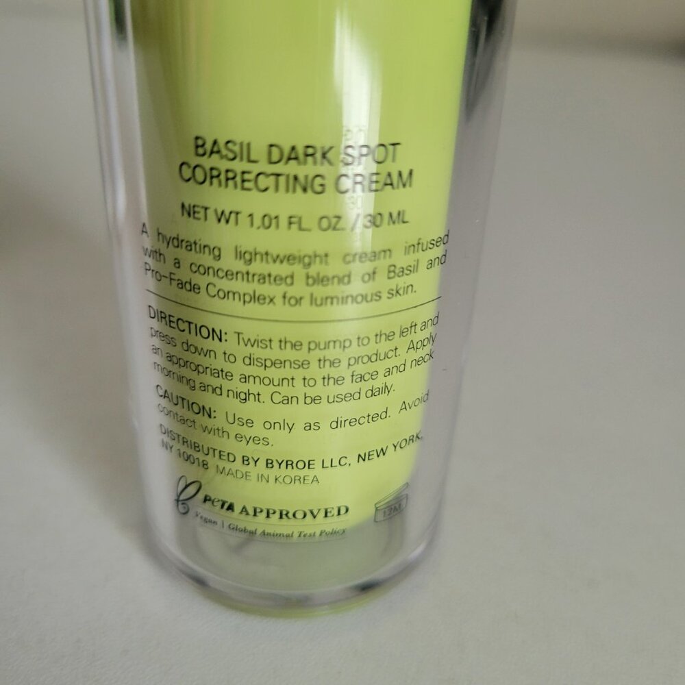 BYROE Basil Dark Spot Correcting Cream 1.01 oz New with Box - Picture 8 of 9